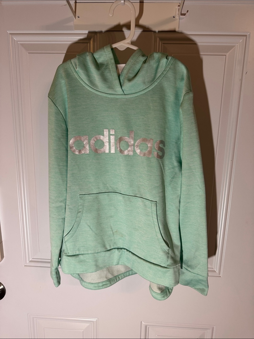 adidas Mint Green Hoodie with Silver Logo